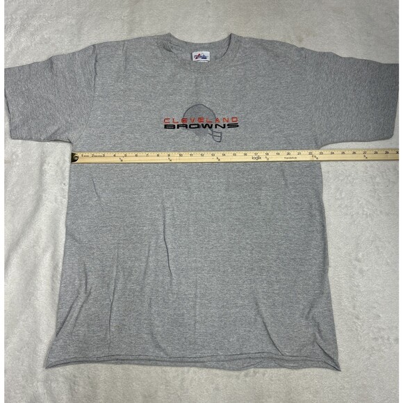 Vintage Majestic Cleveland Browns NFL Embroidered Gray T-Shirt Size Large Boxy - Picture 6 of 8